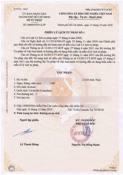 Lý lịch tư pháp làm ở huyện được không?